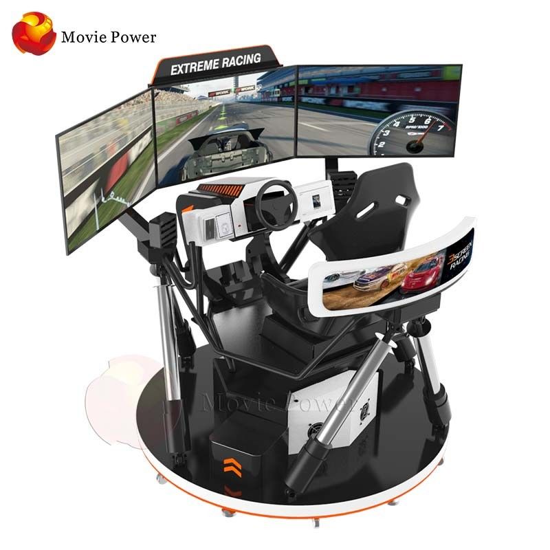 Fiberglass 9D Simulator  ,  Dynamic VR Racing Simulator Game Machine 6 Dof 3 Screen Car Driving Simulator