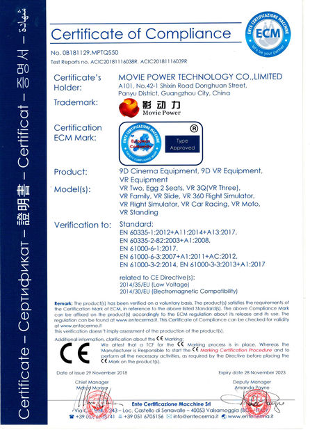 중국 Guangzhou Movie Power Electronic Technology Co.,Ltd. 인증