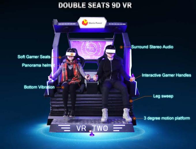 360의 ° 자전 플랫폼을 가진 동적인 상호 작용하는 계란 9d VR 의자 0