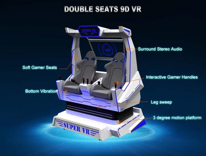 2 전기 시스템/DPVR E3 헬멧을 가진 좌석 VR 계란 9D 영화관 시뮬레이터 0