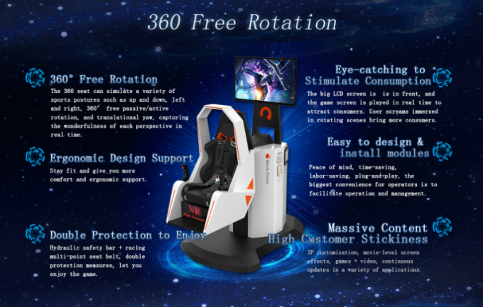 롤러 코스터 360 모의 비행 장치 / 9d Vr 모션 시뮬레이터 의자 유리 섬유 재료 1