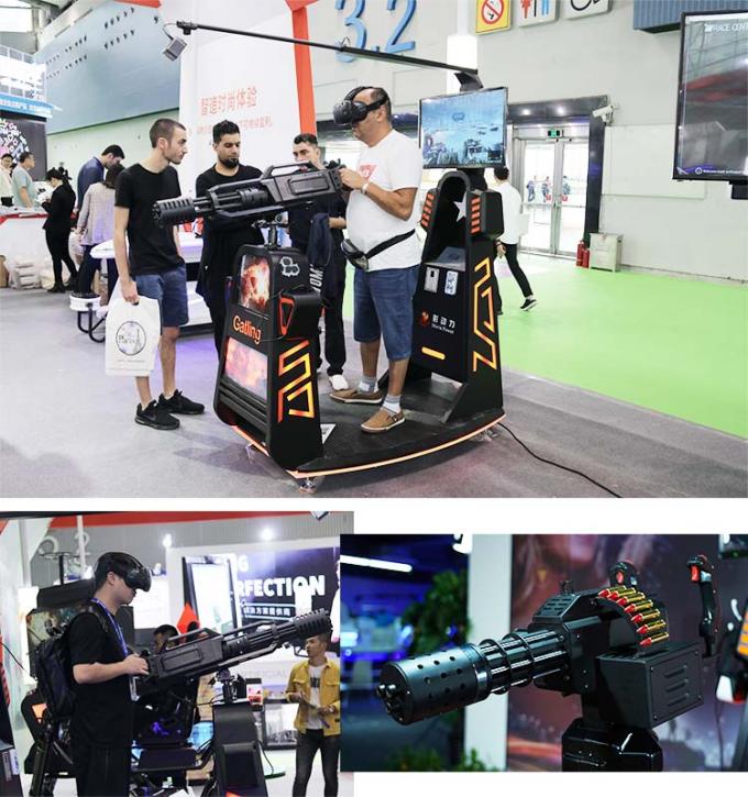 까만 색깔 VR Gatling 시뮬레이터 가상 현실 총 총격사건 게임 1