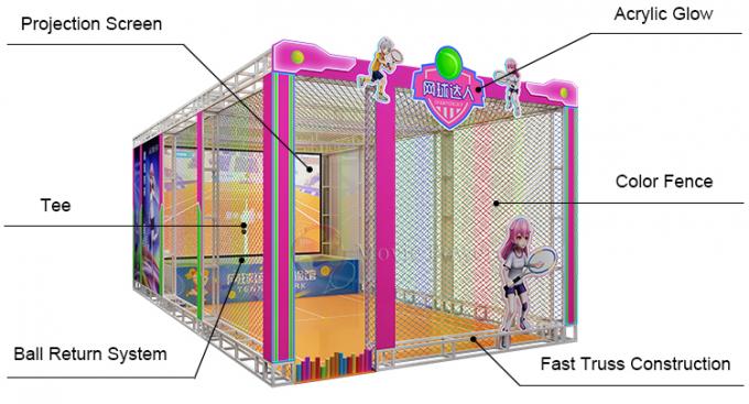 1대 선수 VR 테마 공원 어린이들 상호 작용하는 테니스 게임 가상 현실 기계 1