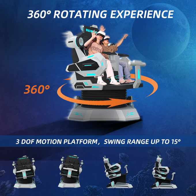 안전 9d VR 영화 2 좌석 VR 롤러코스터 시뮬레이터 의자 360 모션 라이드 2