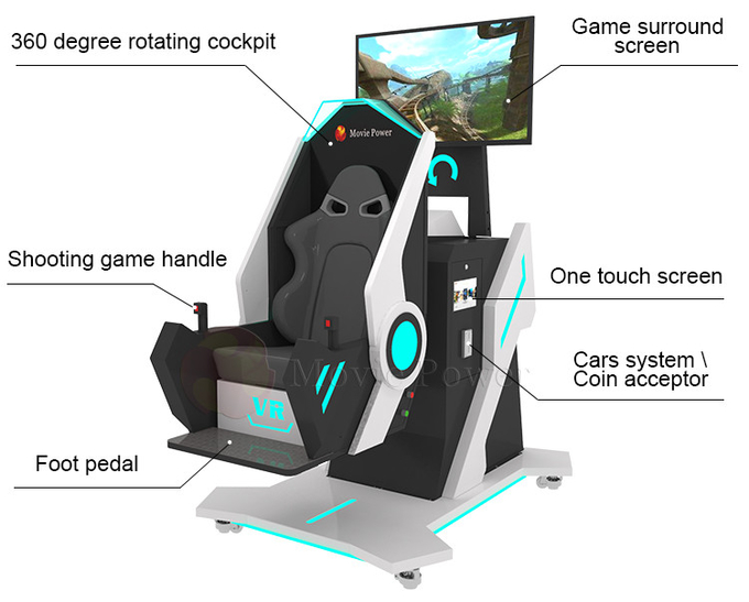 3D 9D VR 상영관 가상 현실 롤러 코스터 360 회전하는 Vr 의자 모의 비행 장치 게임기 3