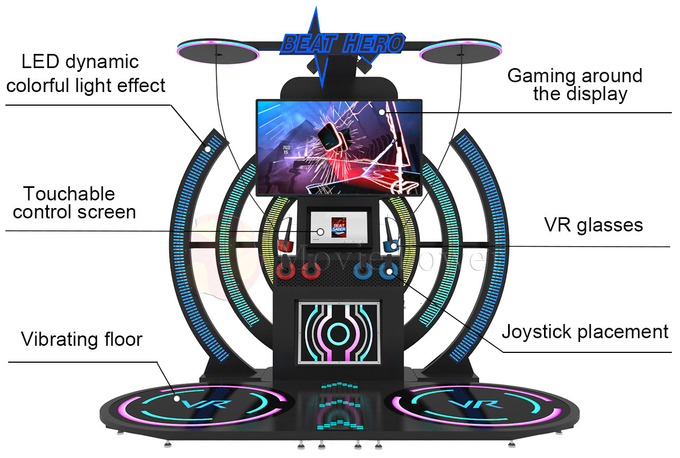 음악 훈련 시뮬레이터 아케이드 기계 상호 작용하는 완전 모션 비행 VR 음악 댄스 게임 3