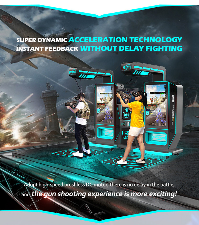 가상현실 실내 9d VR 아케이드 사격 게임 머신 kat VR 슈퍼 2 플레이어 총 시뮬레이터 쇼핑몰 2