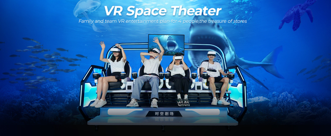 2.5kW 가상현실 롤러코스터 시뮬레이터 4석 9D VR 시네마 우주 극장 0