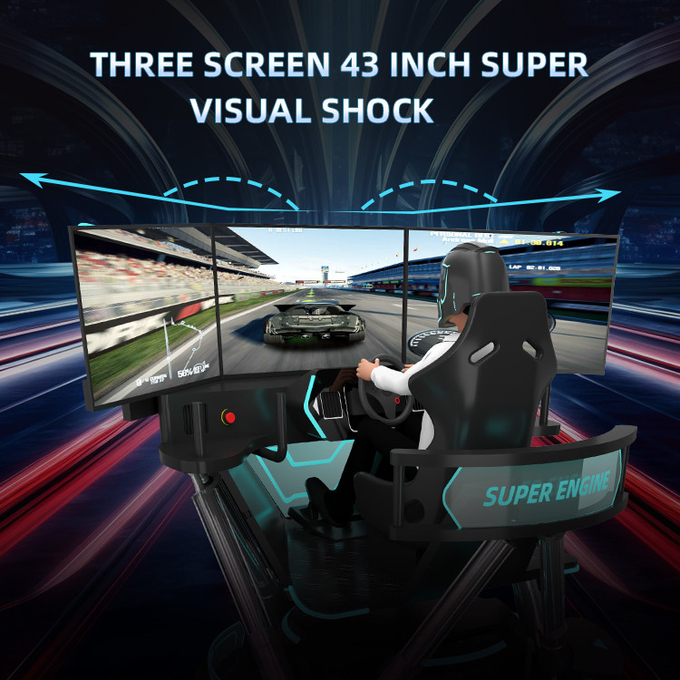 6dof 모션 수압 레이싱 시뮬레이터 레이싱 자동차 아케이드 게임 기계 자동차 운전 시뮬레이터 3 화면 5