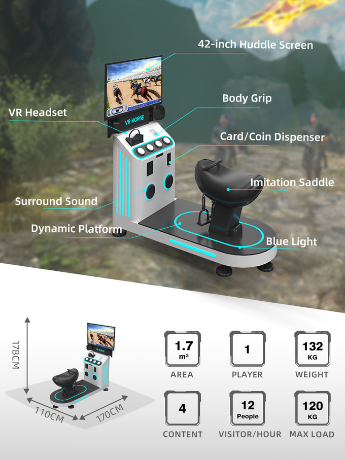 1 플레이어 9D 가상현실 시뮬레이터 승마 VR 게임 기계 동전 운영 1
