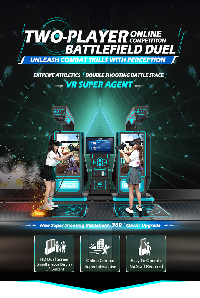 가상현실 실내 9d VR 아케이드 사격 게임 머신 kat VR 슈퍼 2 플레이어 총 시뮬레이터 쇼핑몰 0