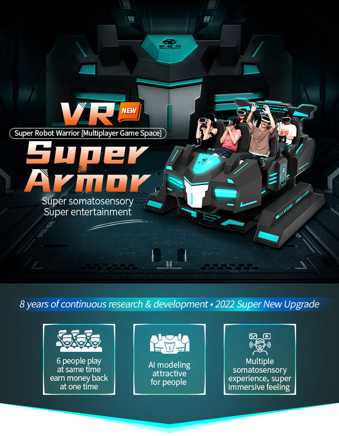 6자리 9d VR 영화 아케이드 가상 현실 롤러 코스터 VR 장비 0
