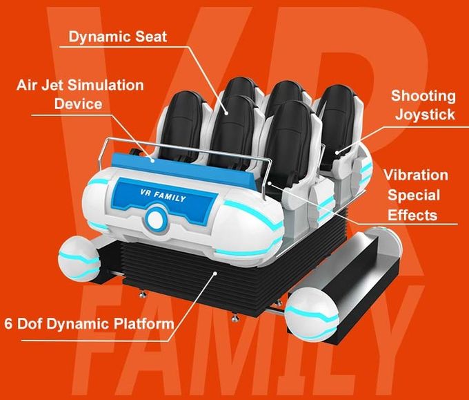 사업 대중적인 6 좌석 가족 총 총격사건 게임 상호 작용하는 VR 9D 시뮬레이터 1