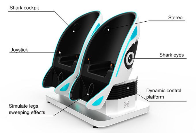 테마파크 9D VR 계란 의자 시뮬레이터 VR 상어 모션 시네마 2석 5