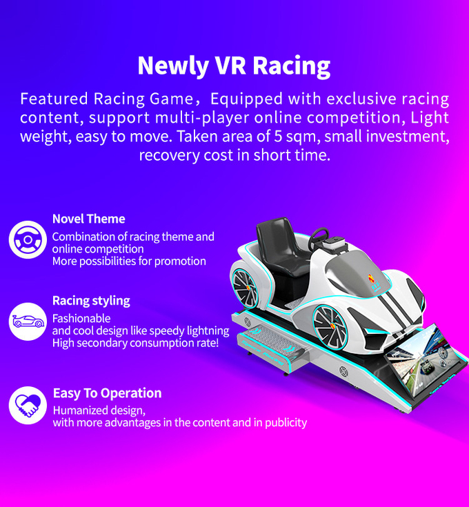 실내 경기 방을 위한 시뮬레이터를 운전하는 9D 자동차를 경주하는 VR 아케이드 슈퍼 0
