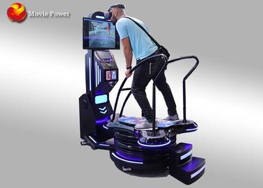 9D VR 파도타기를 하는 동의 시뮬레이터 상호 작용하는 오락 게임을 위로 서 있는 까만 & 파랑