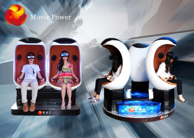 상호 작용하는 가정 영화관 체계 2 좌석 9D VR 시뮬레이터 가상 현실 두 배 좌석은 판매를 위한 영화관을 Egg 0