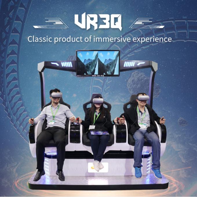 섬유 유리 9D VR 게임기 동전은 시뮬레이터 레얼라이다드 사실상 3 좌석에게 12D 상영관을 갑자기 보내 작동했습니다 0
