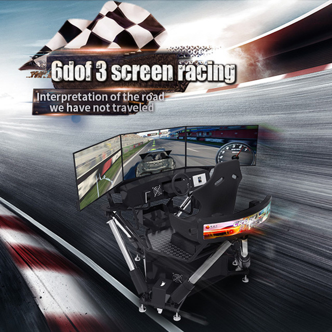 6 DOF 경주차 아케이드 동적 모션 드라이브 장비 3 화면 운전 시뮬레이터 0