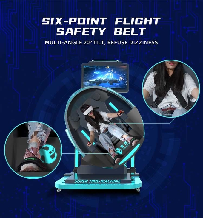 동전 추진기 가상 현실 모의 장치 상업적 9D VR 최고 타임머신 비행 게임기 8