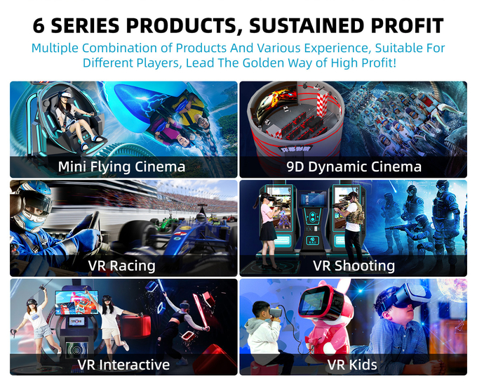 상업적 가상 현실 모의 장치 9D VR 수퍼 타임 기계 기민한 게임 장비 1
