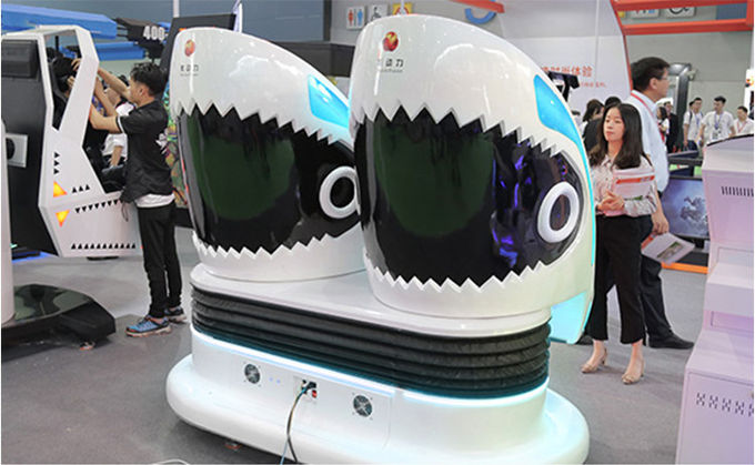 테마파크 9D VR 계란 의자 시뮬레이터 VR 상어 모션 시네마 2석 2